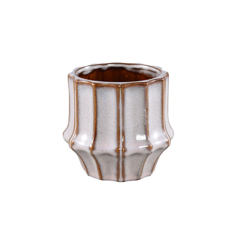 Bloempot Skyper beige/roze D12 H12 cm