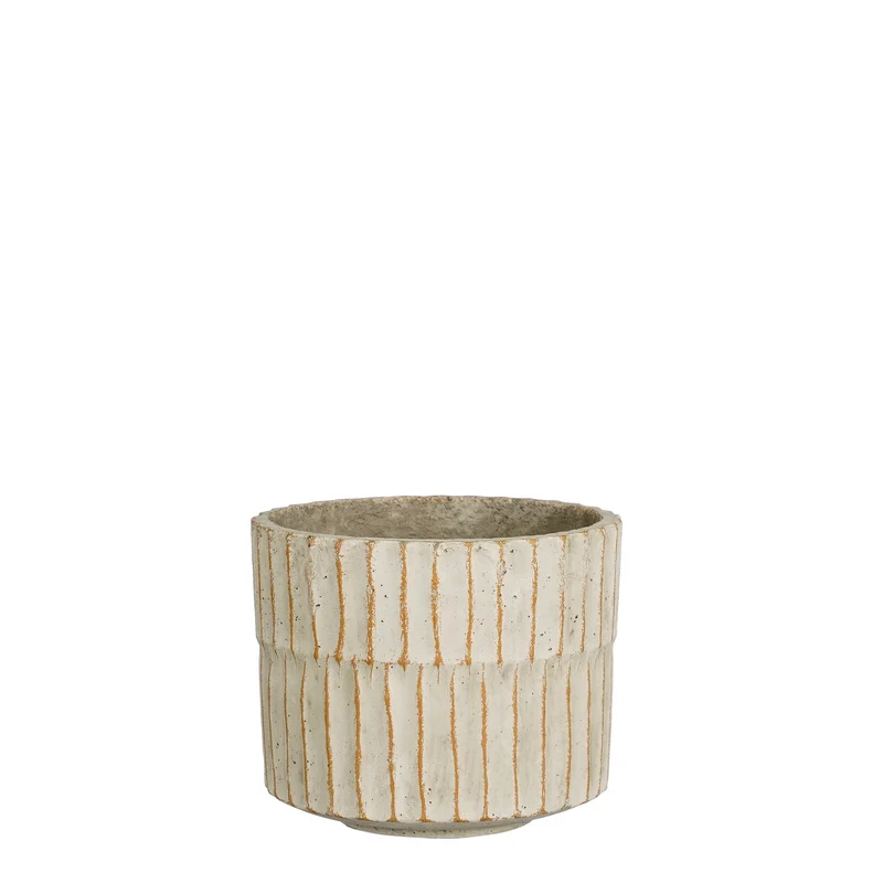 Apiro pot rond off white - h12,5xd15,5cm