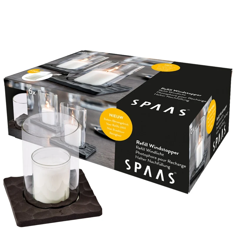 6x Spaas theelichthouder windstopper excl. navullingen D11 H11,5 cm