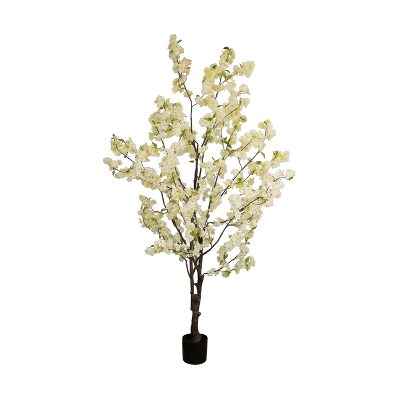 Tree peach blossom artificial 100x80x200cm White