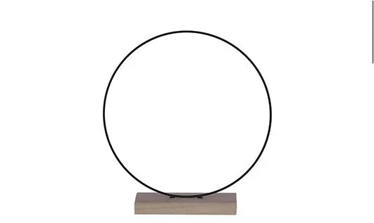 Decoratie cirkel op houten voet zwart - b7xd30cm