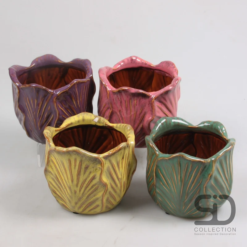 BLOEMPOT L FLOWER SAMMIE 4 ASSORTIE 15X15X12 CM KERAMIEK