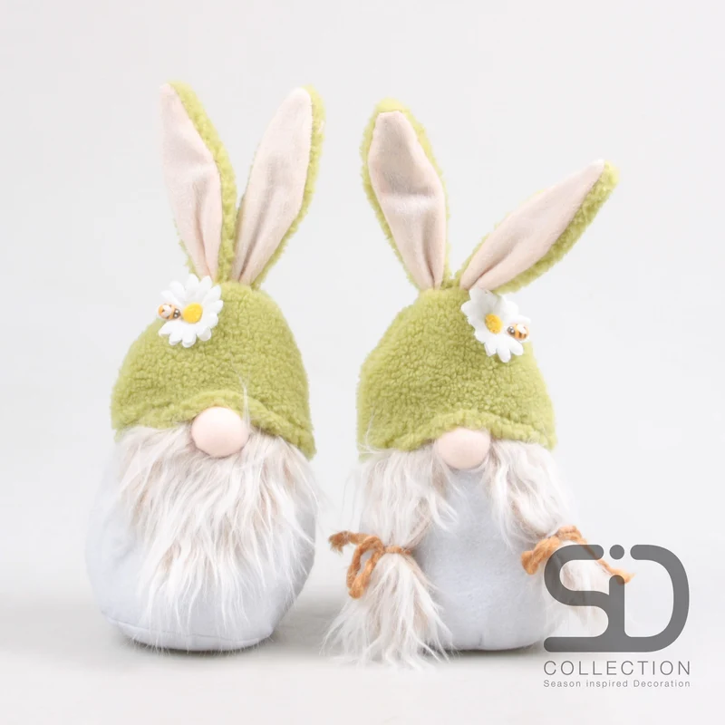 PAASHAAS KABOUTER PLUCHE GOOF 2 ASSORTIE 12X11X29 CM GROEN