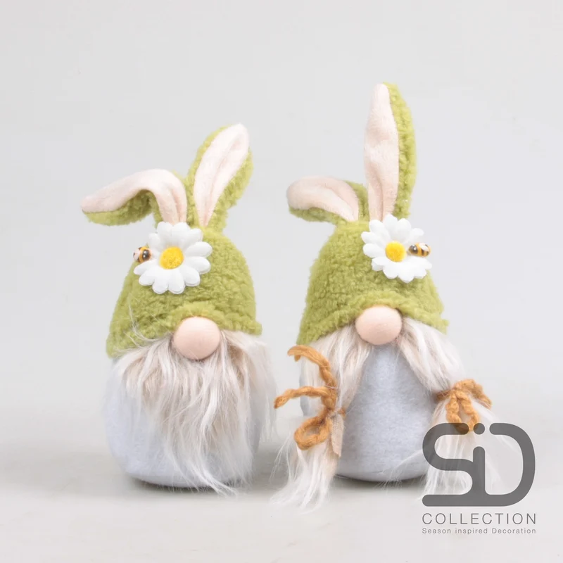 PAASHAAS KABOUTER PLUCHE GOOF 2 ASSORTIE 8X8X19 CM GROEN
