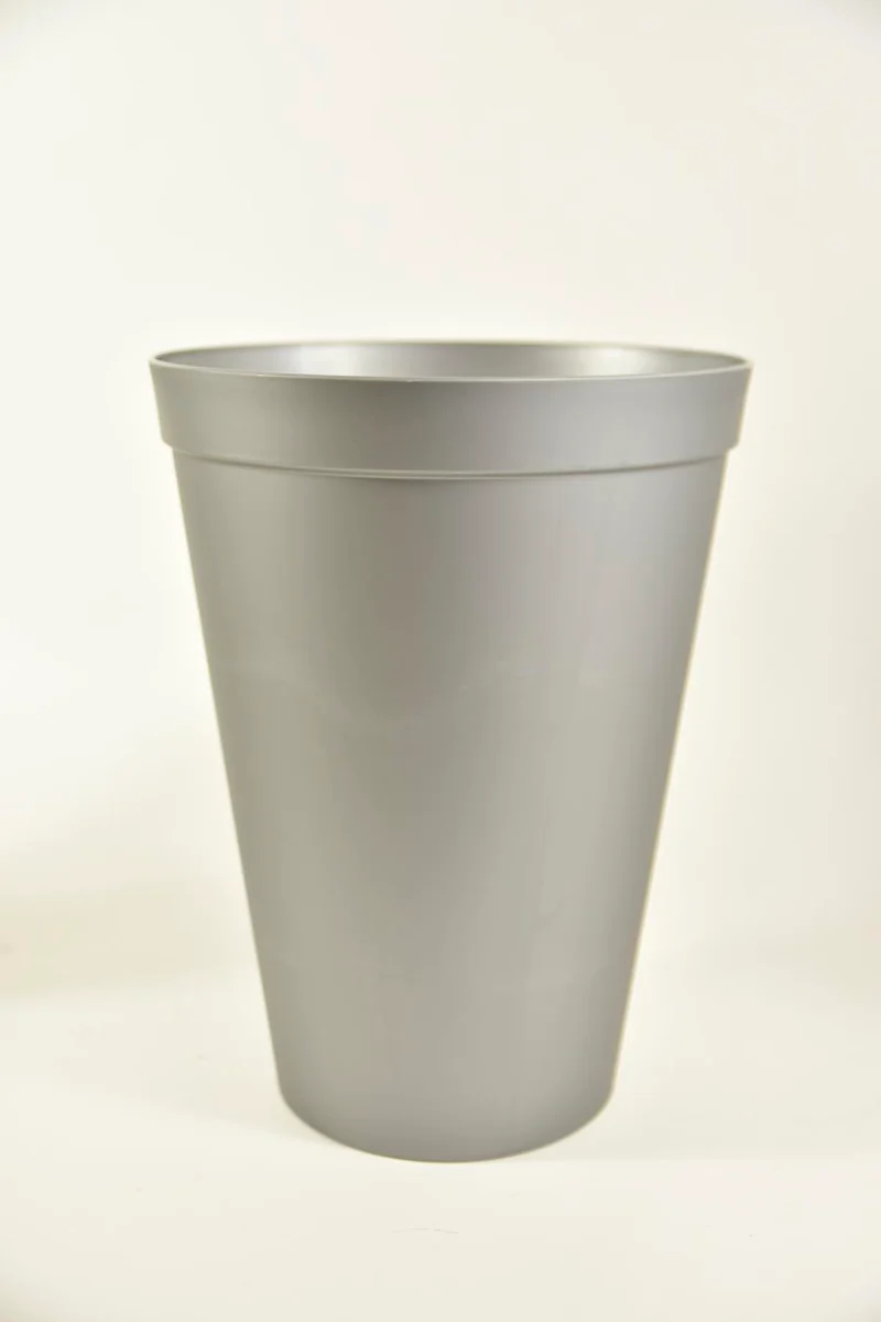 Gebruiksvaas kunststof grijs 10 liter Ø25x33cm