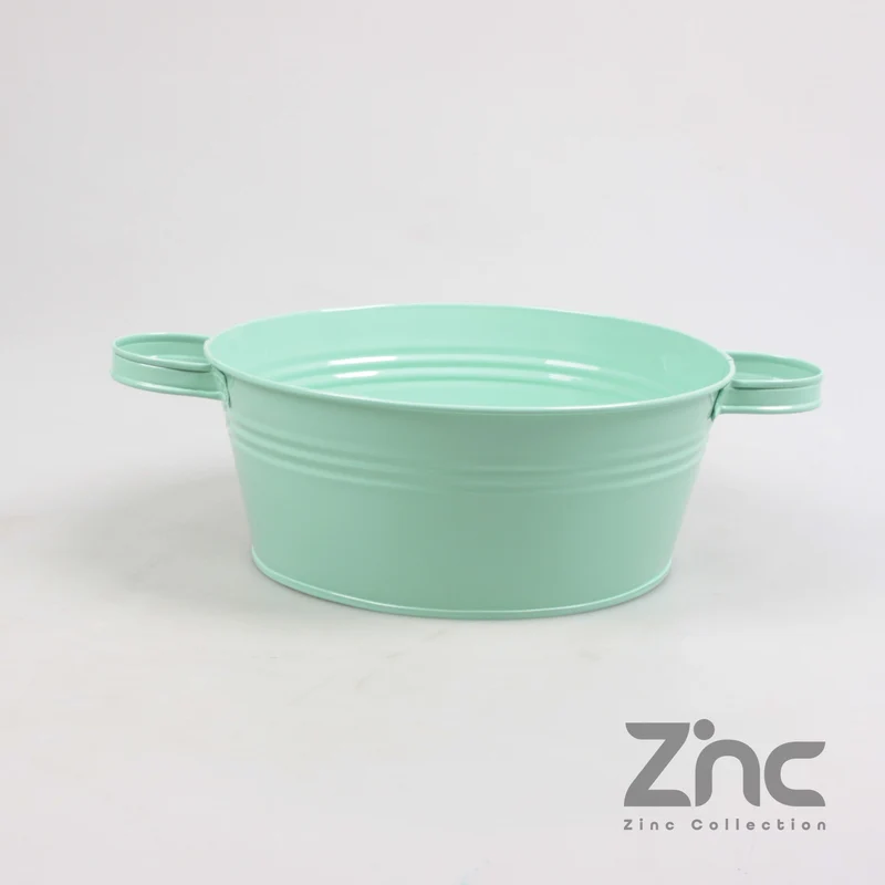 ZINK TEIL 2.5L M/OREN D24.5 H10 B20 CM PASTEL TURQUIOSE