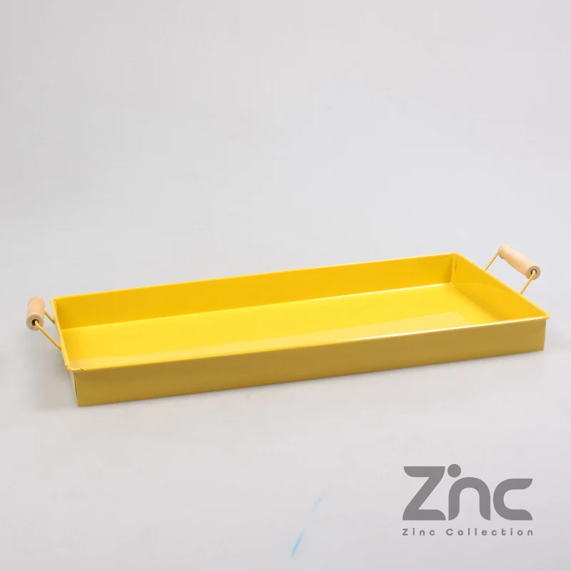 ZINK SCHAAL RECHTHOEKIG 20X40 CM GEEL