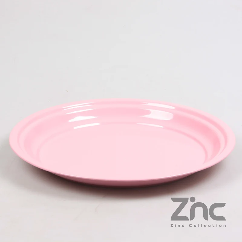 ZINK ONDERBORD ROND S 30X2.5 CM ANTIEK PINK