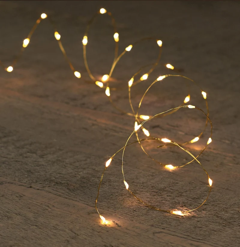B.O.T. LED WIRE 6/18H TIMER GOUD DRAAD 40L/2M LED WARM WIT
