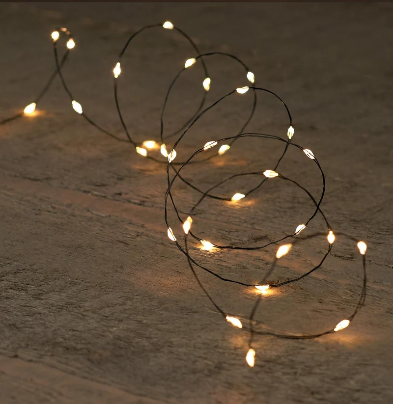 B.O.T. LED WIRE 6/18H TIMER ZWART DRAAD 40L/2M LED WARM WIT