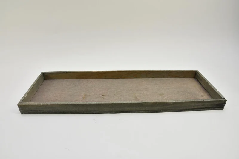 Houten tray rechthoek grey-wash 60x20x4cm