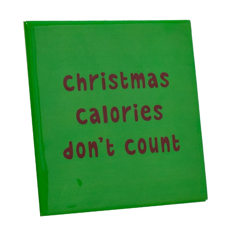 Tegeltje christmas calories 10,5x10,5x0,5cm keramiek