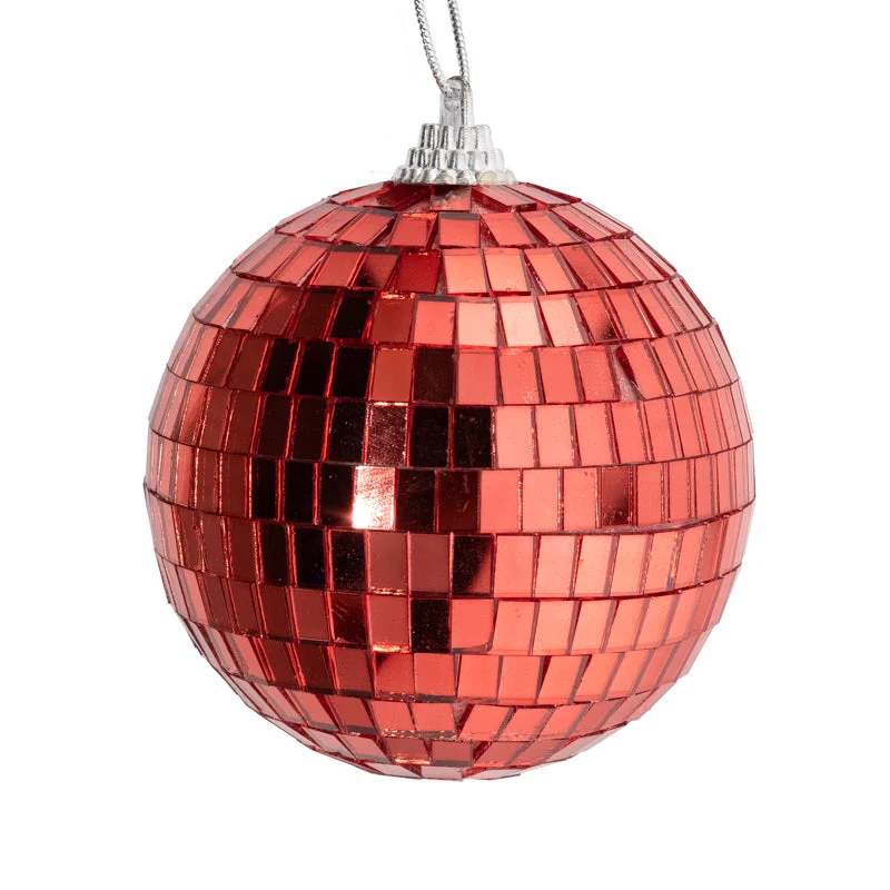 Set van 6 discoballen 8cm rood