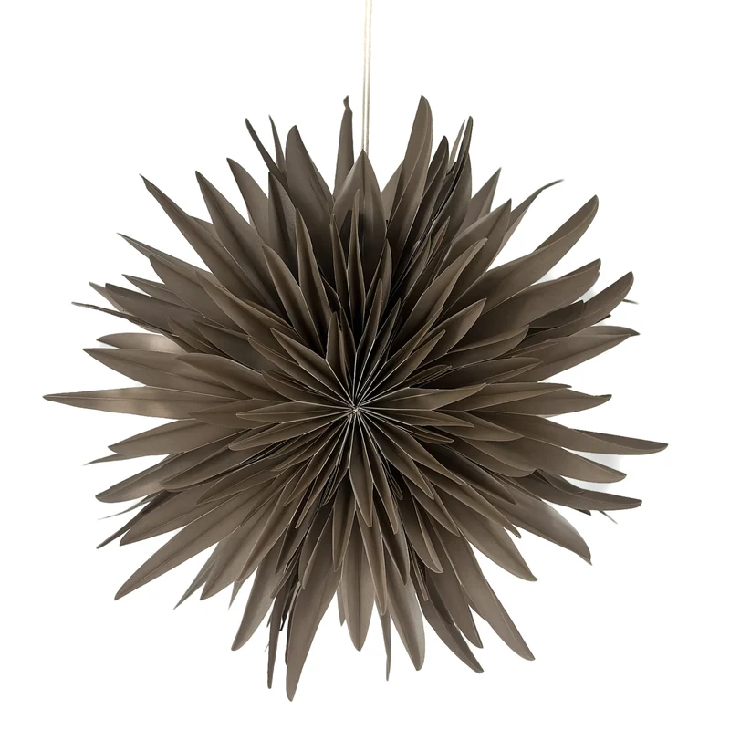 Kerstster snow 40cm taupe met pendel