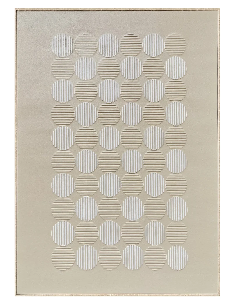 Schilderij dots beige 60x80cm