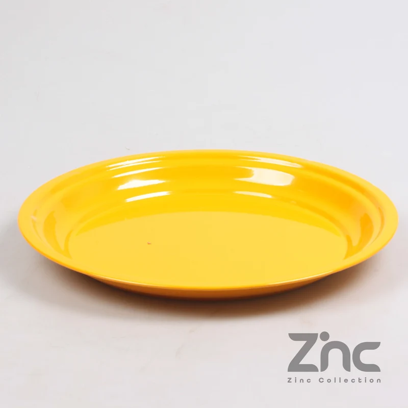 ZINK ONDERBORD ROND S 30X2.5 CM AMBER GEEL
