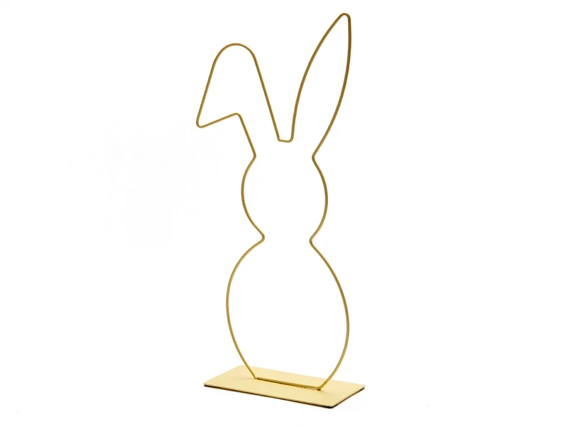 Metal bunny on base 21x50cm yellow