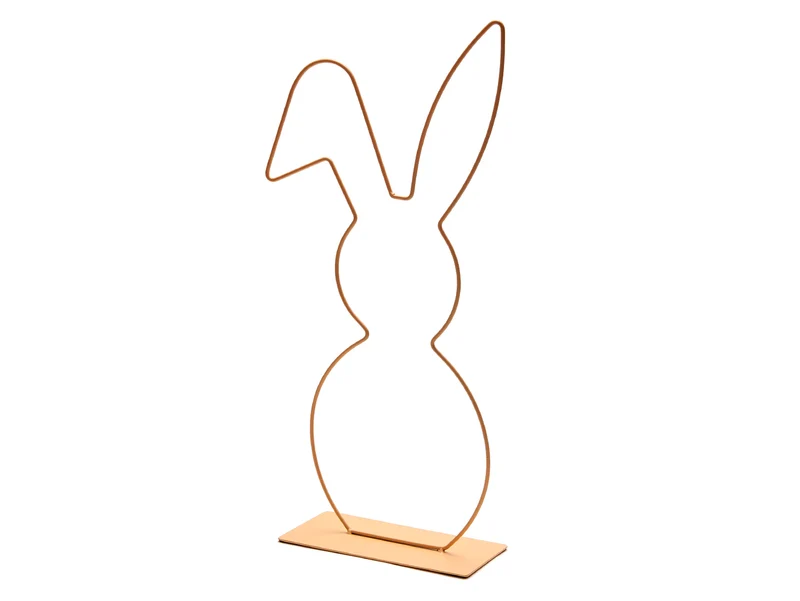 Metal bunny on base 21x50cm apricot