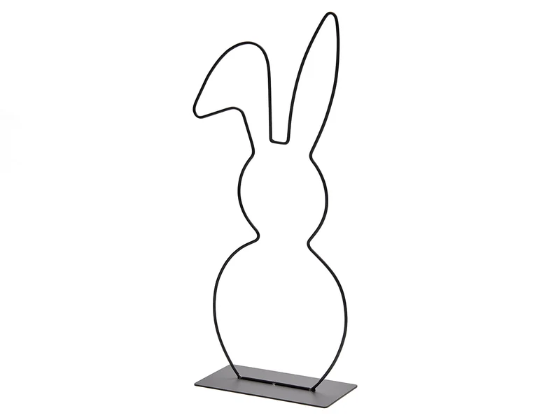 Metal bunny on base 29cm black