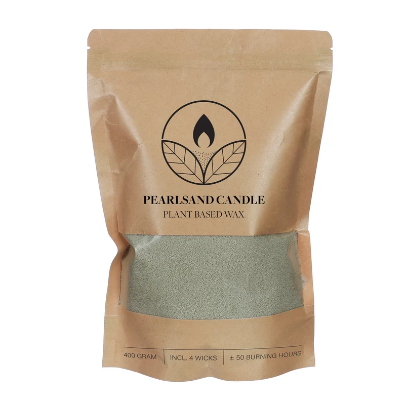 Burning Sand 400gram kraft bag light green (4x lont incl.)
