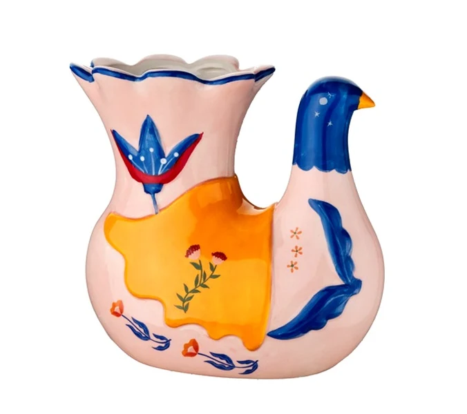 Aardewerk vaas sunwing blauw 20x9,8x18,5cm