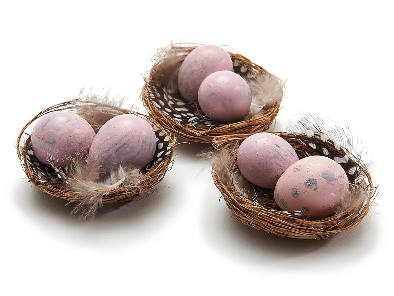 Vogelnest 'kwartel' nude pink 6pcs 21x15x3,5cm