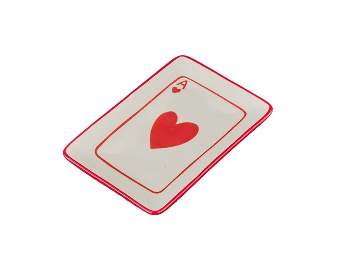 Sieradenschaaltje playing cards keramiek 11x8x1,5cm