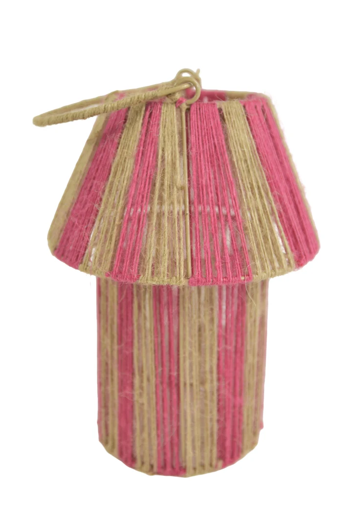Jute Lantaarn Jet Fuchsia/Naturel D21 H28/41cm