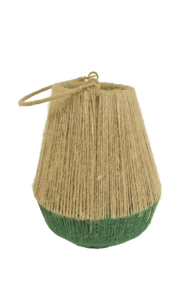 Jute Lantaarn Piety Groen/Naturel D20 H24/36cm