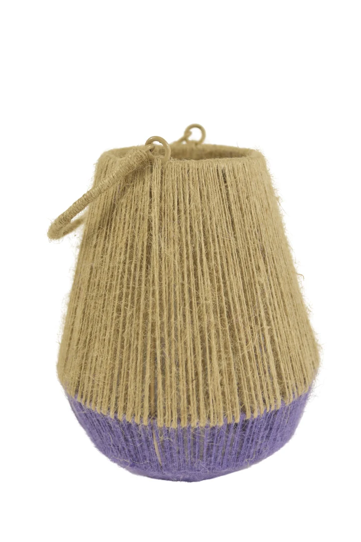 Jute Lantaarn Piety Paars/Naturel D20 H24/36cm