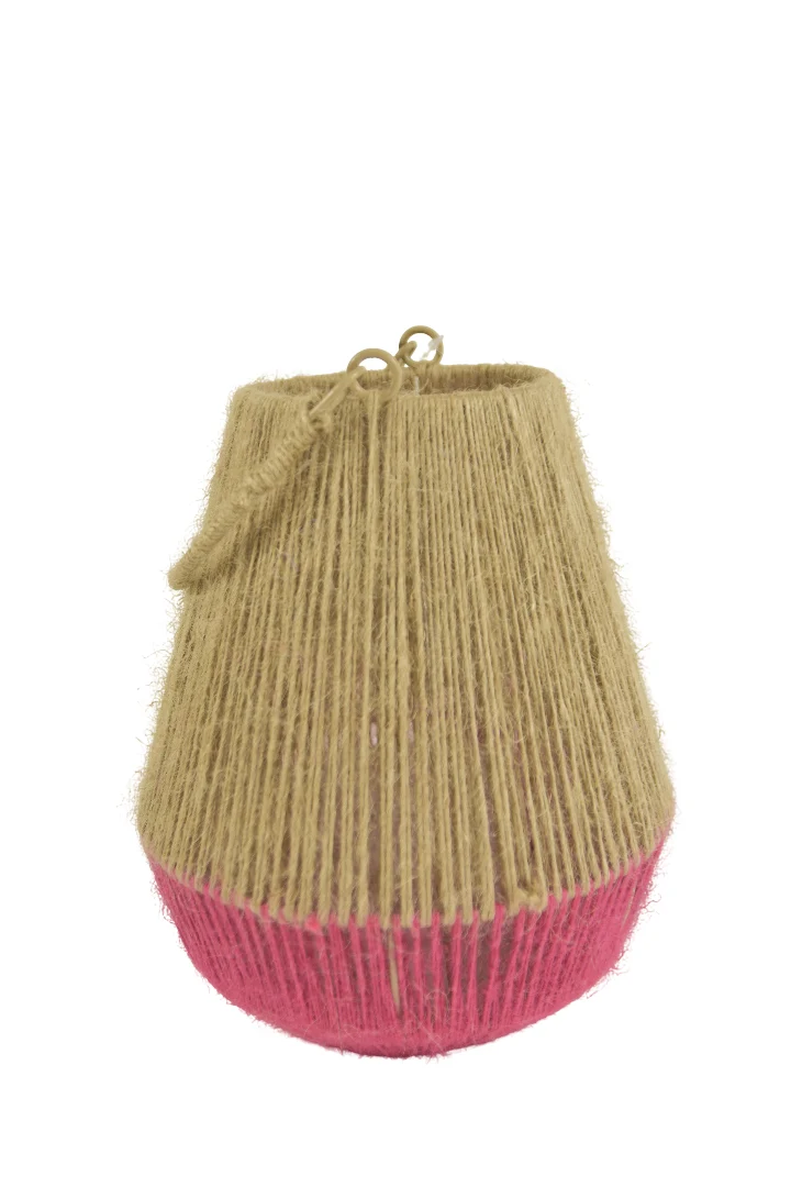 Jute Lantaarn Piety Fuchsia/Naturel D20 H24/36cm