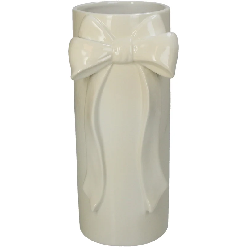 Vase Bow Stoneware Ivory 12x10.8x25.3cm