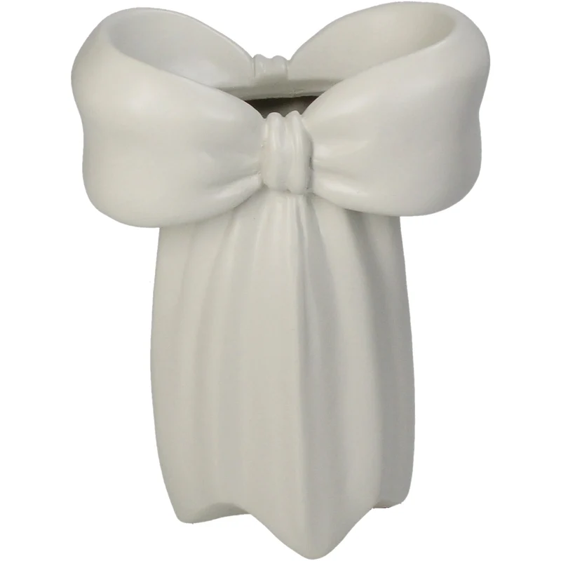 Vase Bow Polyresin Ivory 7x14x19cm