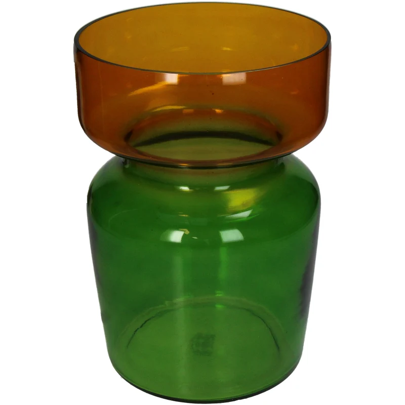 Vase Two Tone Glass Multi 18x18x25cm