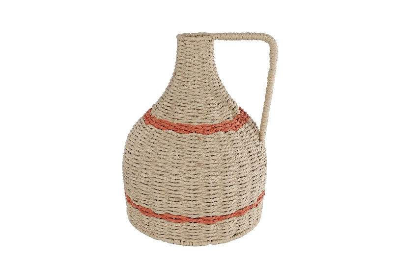 Kruik "Sjoerdje" L naturel/terra zeegras 27x27x36cm
