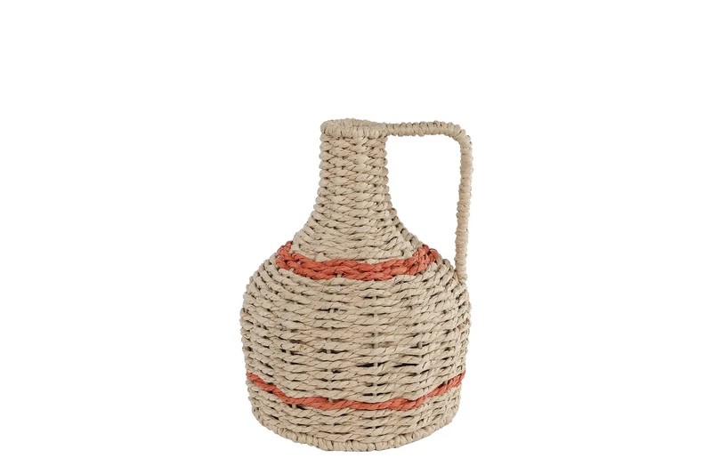 Kruik "Sjoerdje" S naturel/terra zeegras 17x17x23cm