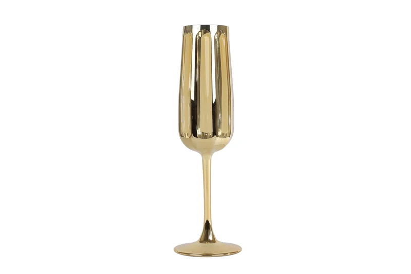 Champagne flute "Airen" goud glas 5x7x24cm