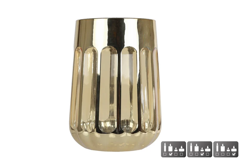 Windlicht "Airen" L goud glas 11,5x9x19cm