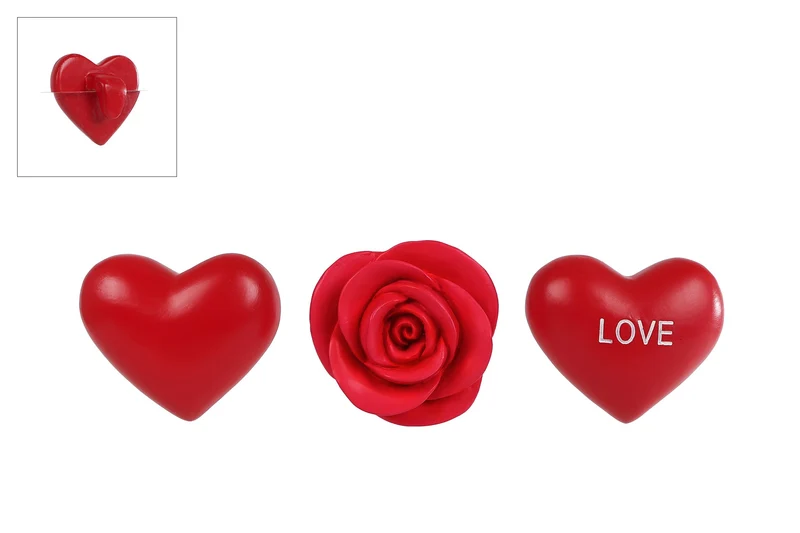 Pothanger "Love" rood a3 polystone 5,5x5,5x2,5cm