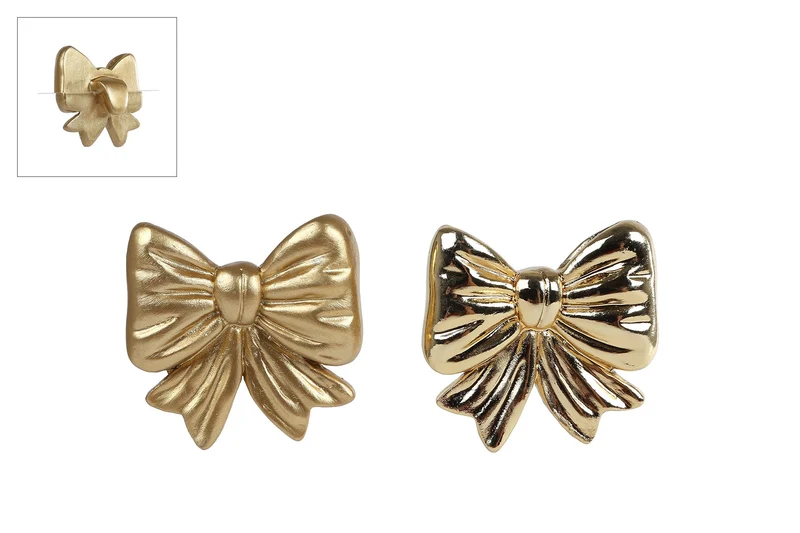 Pothanger "Bow" goud a2 polystone 5,5x5,5x2,5cm