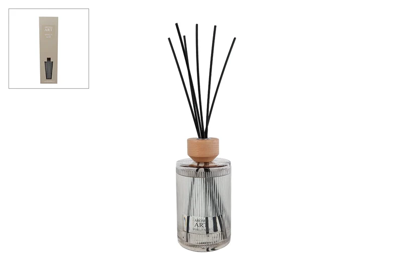 Diffuserset "Aroma Art" vanilla noir 800ml licht amber glas 23x23x39cm