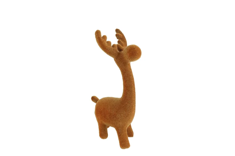 Sculptuur "Hert" S goud flocked kunststof 19x6x12cm