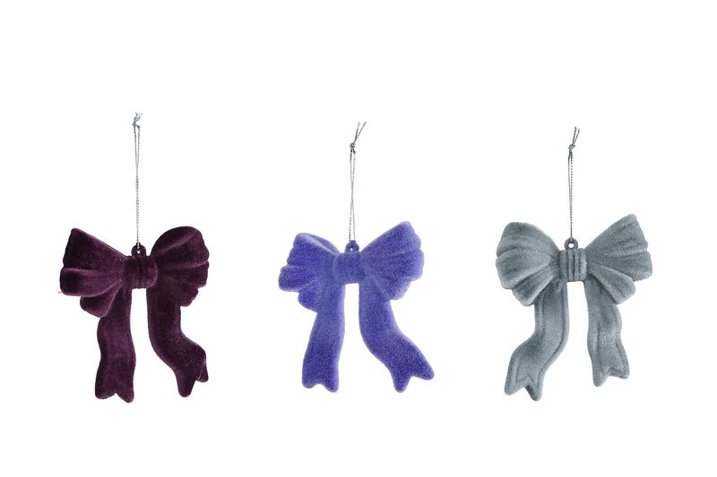 Hang-sculptuur "Strik" lila/paars/zilver a3 flocked