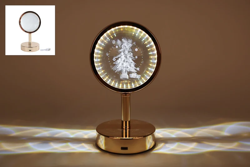 Sfeerverlichting touch "Kerstboom" m/USB-C kabel l.goud metaal