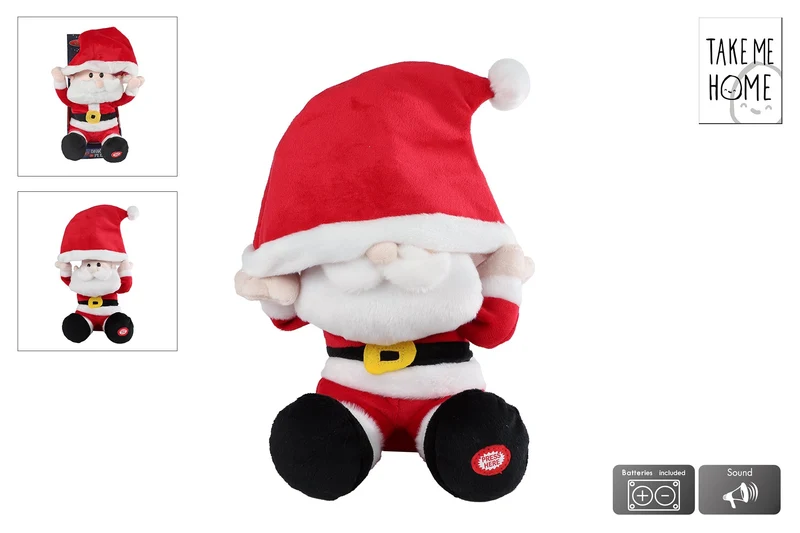 Special Moments dansende kerstman m/kerstmuts en muziek 29-36cm