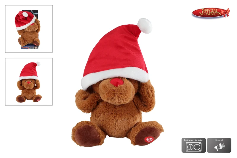 Special Moments dansend rendier m/kerstmuts en muziek 29-36cm