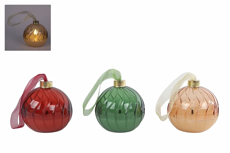 Sfeerverlichting LED "Bal" goud/groen/rood a3 kunststof D10cm