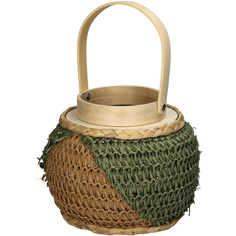 Lantern Paper Green 21x21x17cm