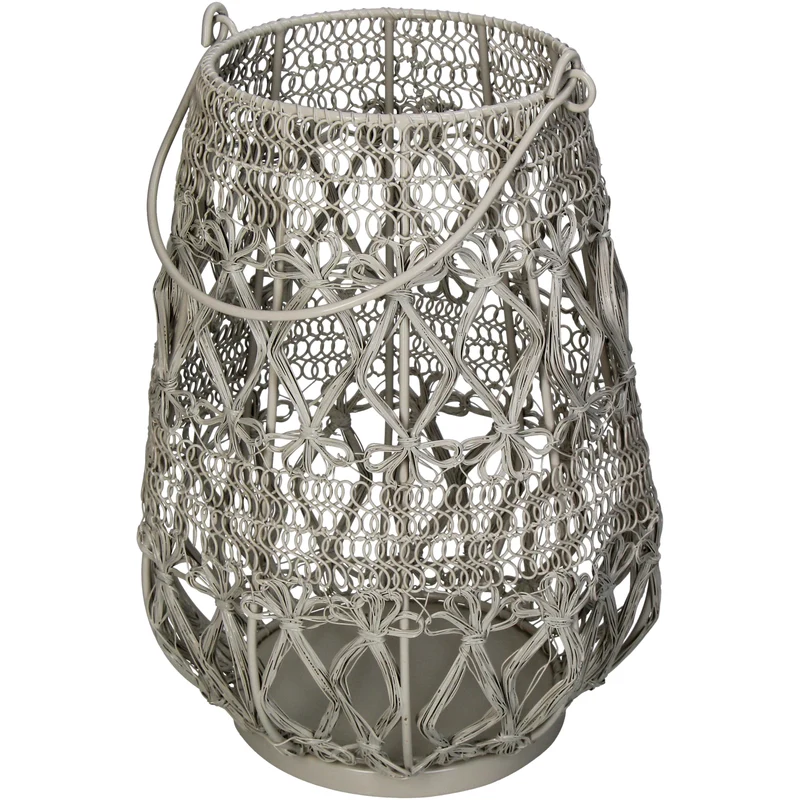 Lantern Iron Ivory 20x20x27cm