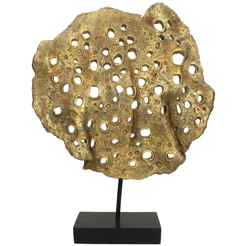 Ornament Coral Polyresin Gold 42x11x55cm